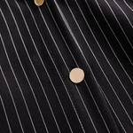 Tatjána – Fekete Fine Stripe Midi ing ruha