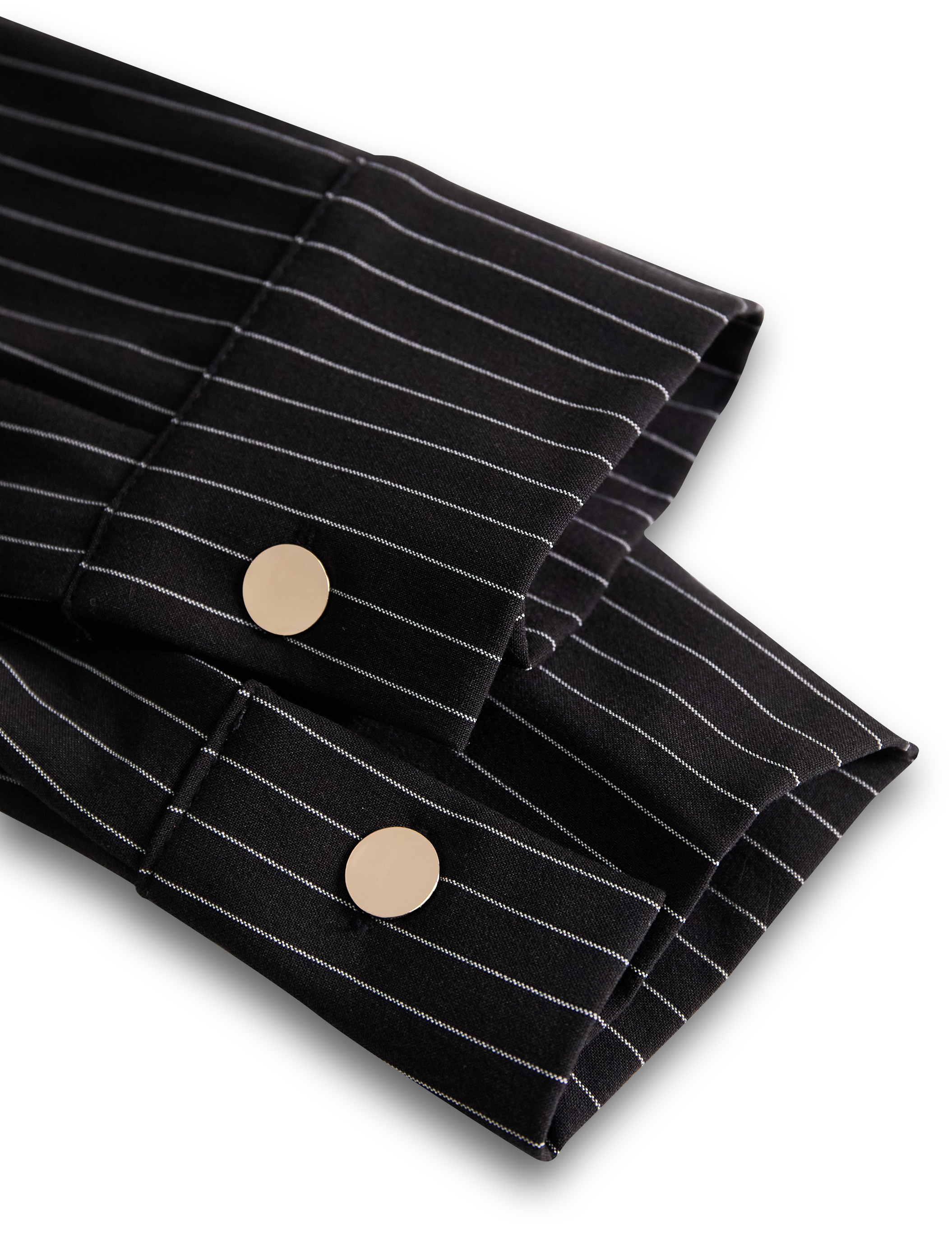 Tatjána – Fekete Fine Stripe Midi ing ruha