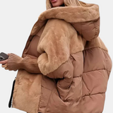 Gabriella – Patchwork kapucnis pufferkabát