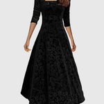 Nikoletta – Virágos bársonyos Midi ruha
