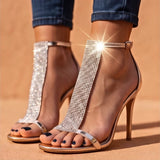 Natalia – Stiletto szandál strasszos csővel
