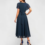 Ornella – Elegáns ruha mélykék árnyalatban