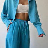 Alkalmi húzózsinóros gallér kétrészes nadrág szett