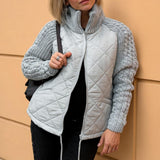 Roxána – Patchwork kötött kabát