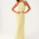 Katalin – Fekete Halter Maxi Nyári Ruha