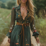 Ilonka – Boho Maxi ruha puffos ujjakkal