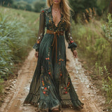 Ilonka – Boho Maxi ruha puffos ujjakkal