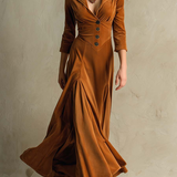 Veronika – Kabát típusú bársony ruha, retro stílusú