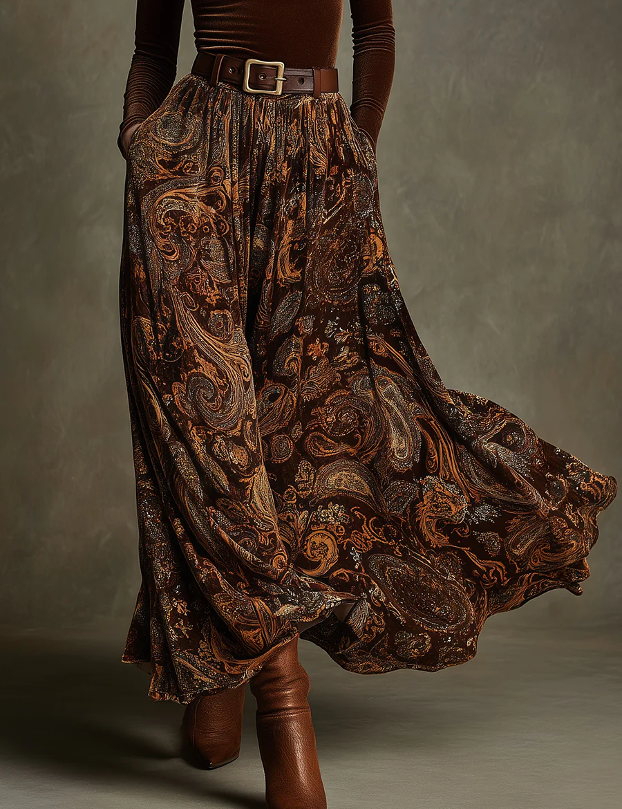 Vivienne Velvet felső és Paisley Maxi szoknya szett