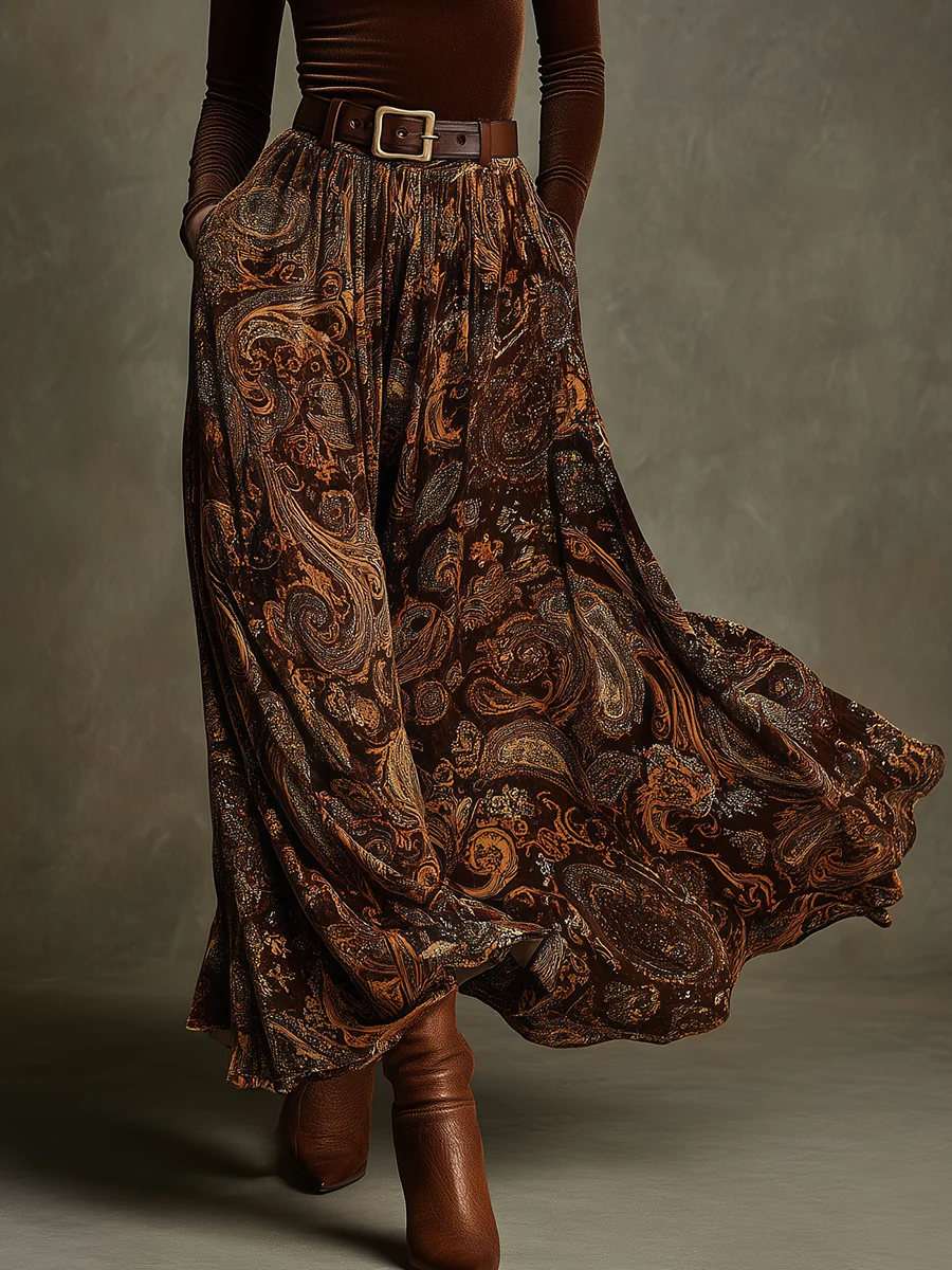 Vivienne Velvet felső és Paisley Maxi szoknya szett