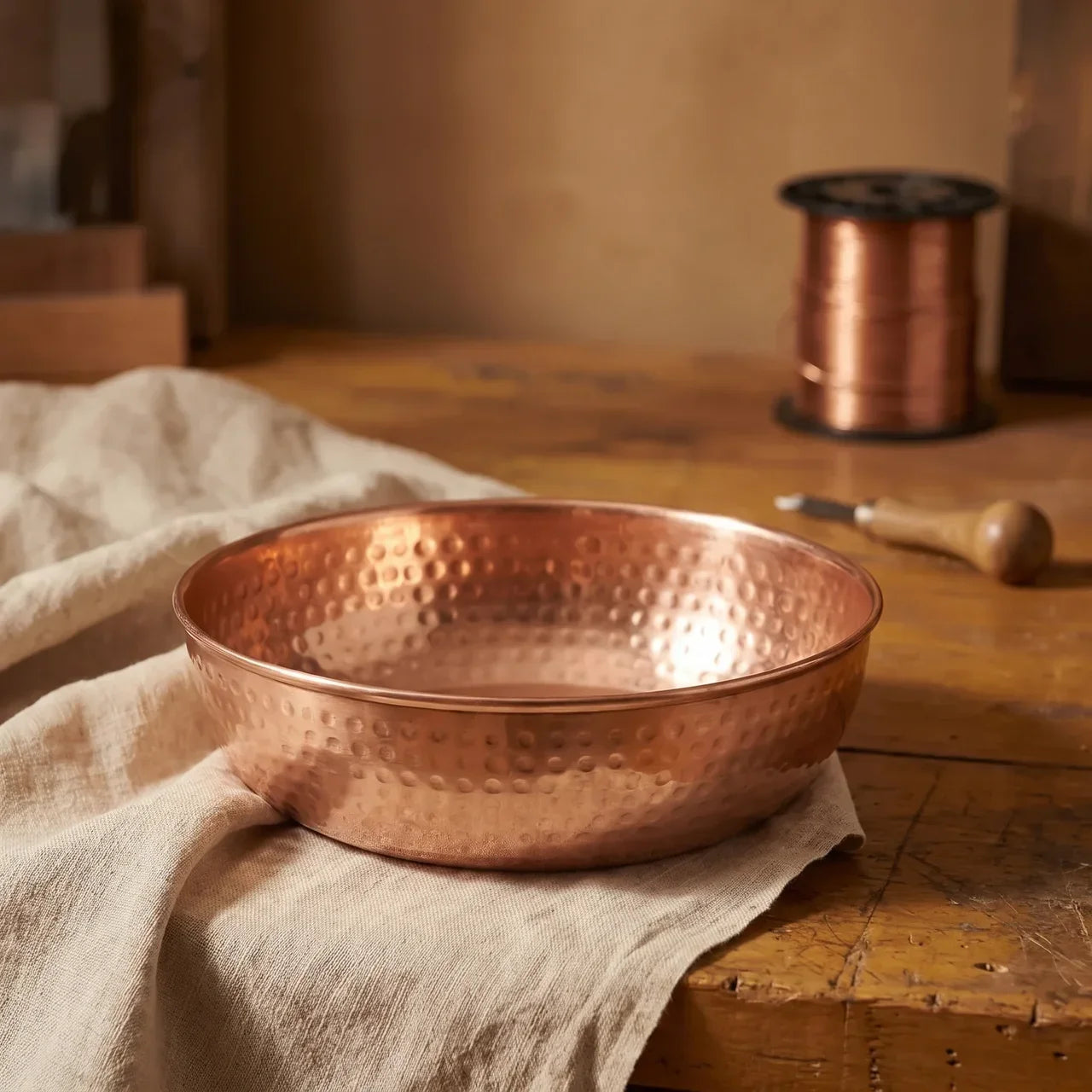 Kézzel Kalapált Szervírozó Réztál