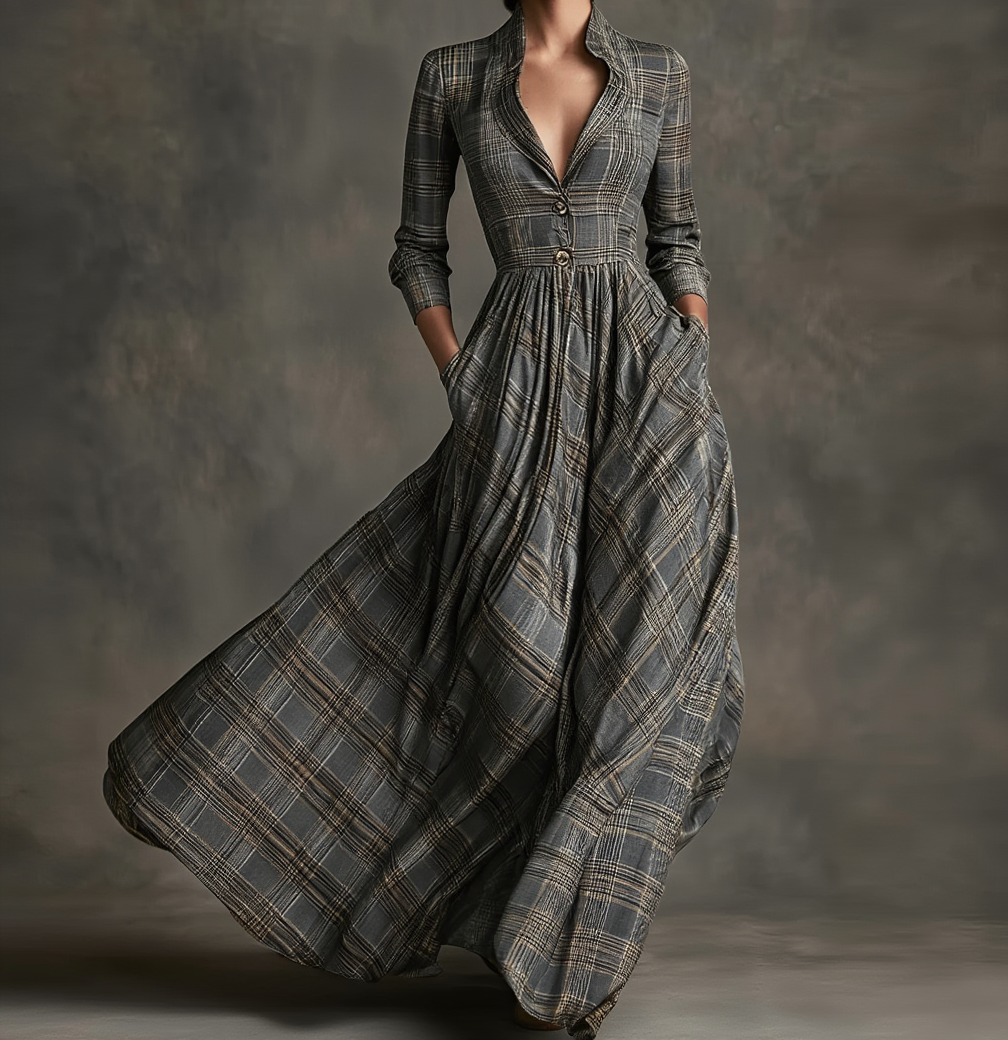 Lavinia – Elegáns kockás ruha