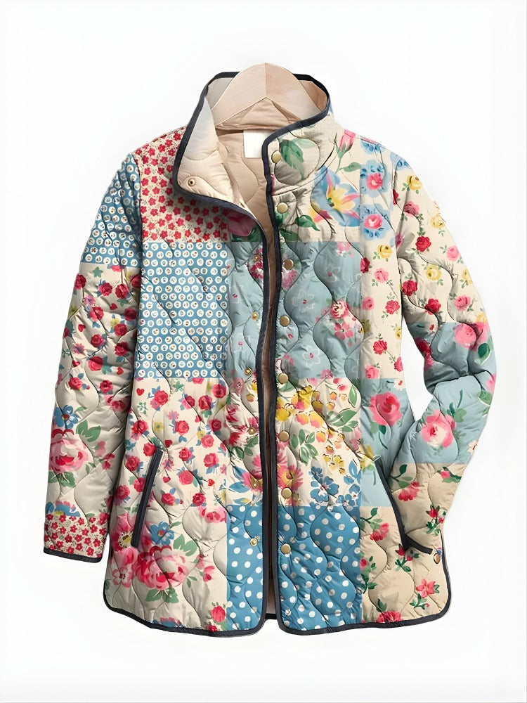 Lenke – Patchwork mintás, patentos steppelt dzseki – 1. termékfotó